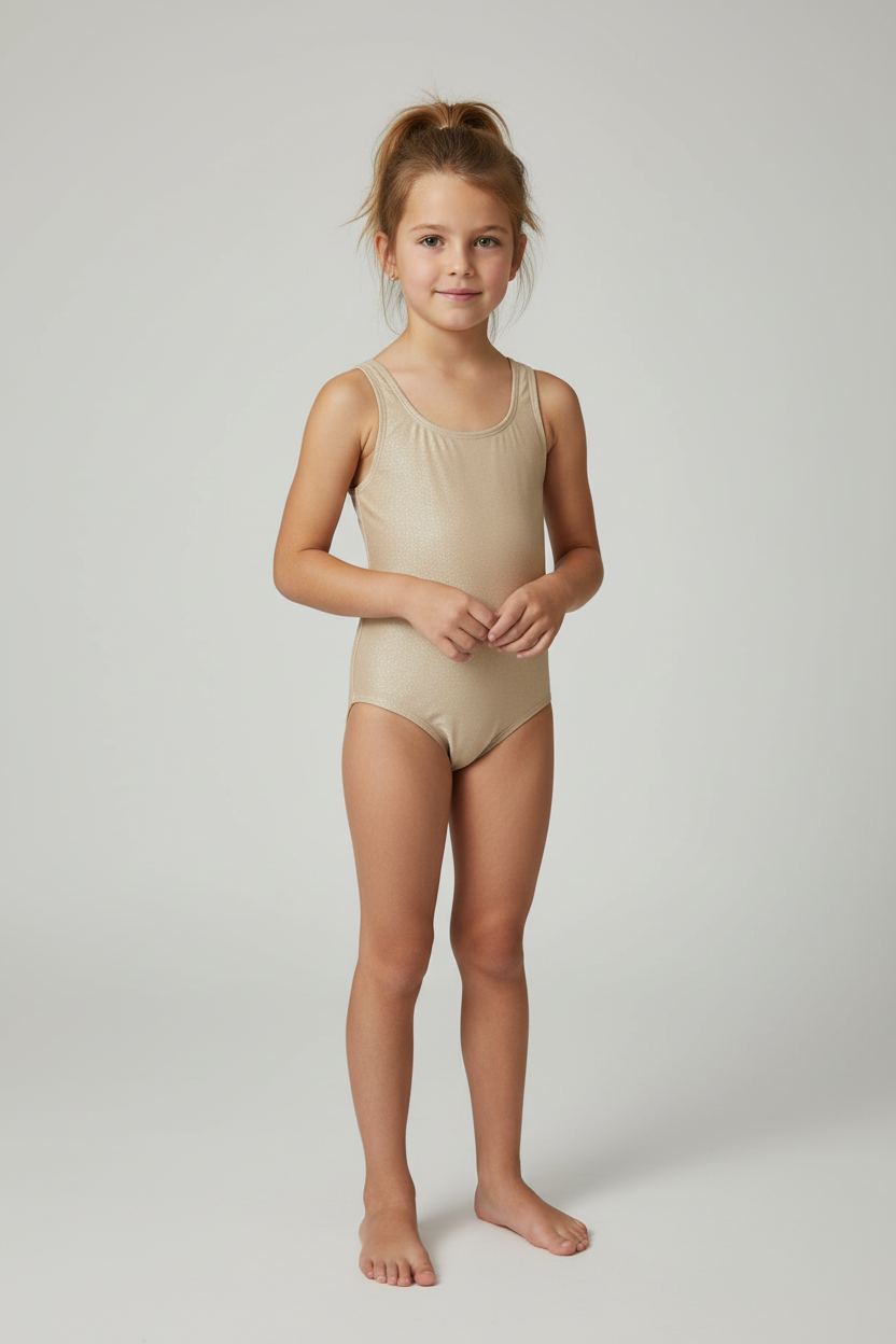 Aguaclara Doree Girls Gold Lurex One Piece Swimsuit