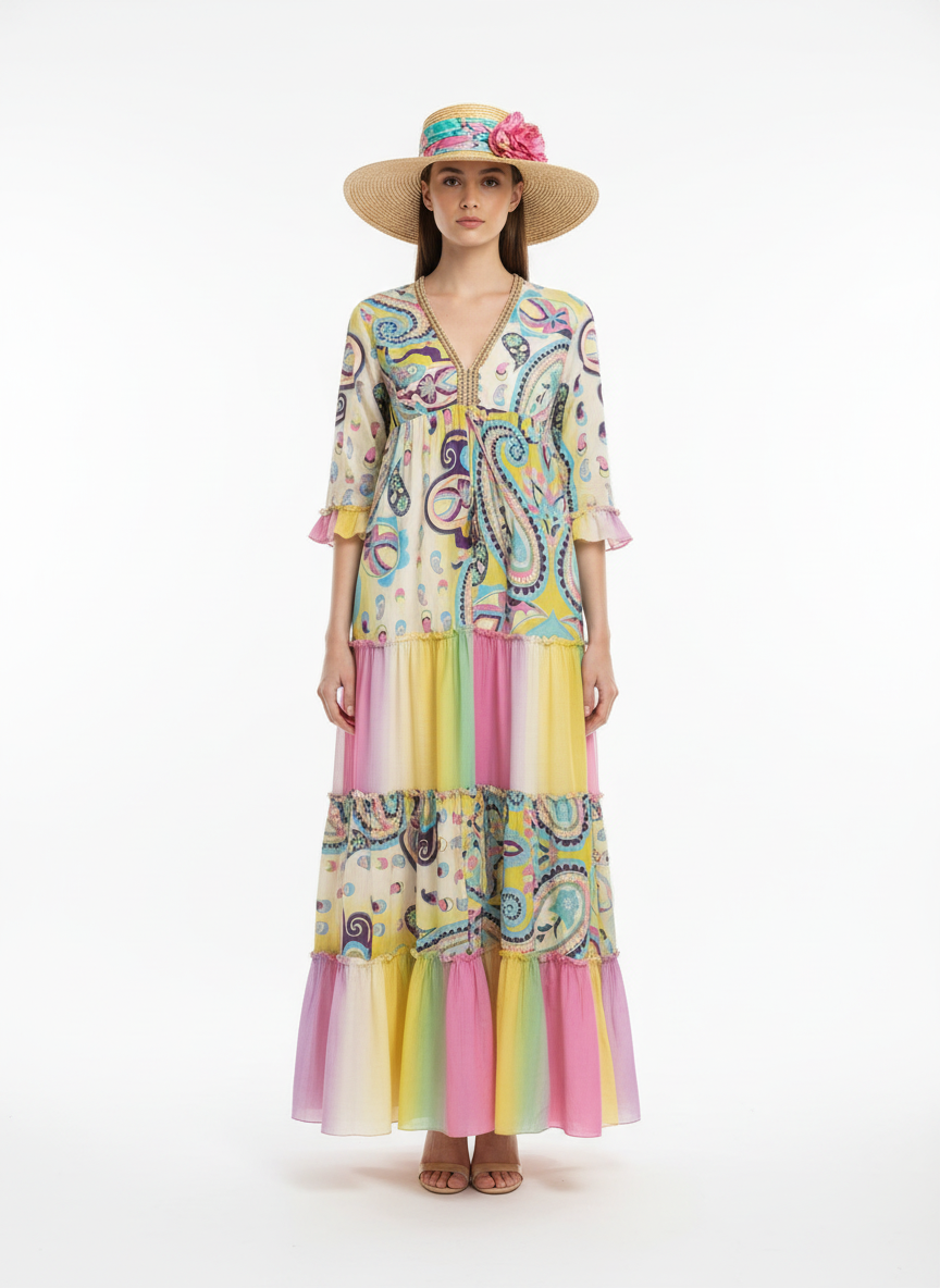 Valery Multicolor Long Cover Up Tunic