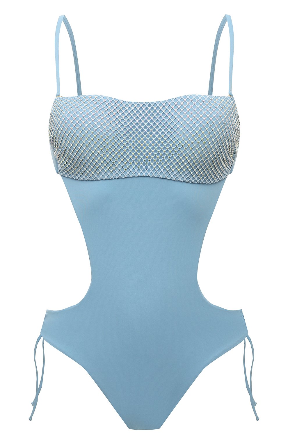 Ritratti One Piece Swimsuit Rhinestones Blue
