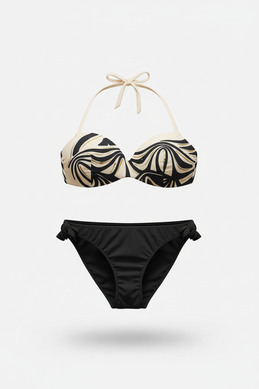 Ritratti Swimsuit Two Piece Bikini Beige-Black