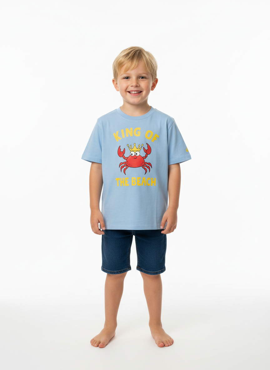 MC2 Saint Barth Boys Cotton T-Shirt with King Crab Print