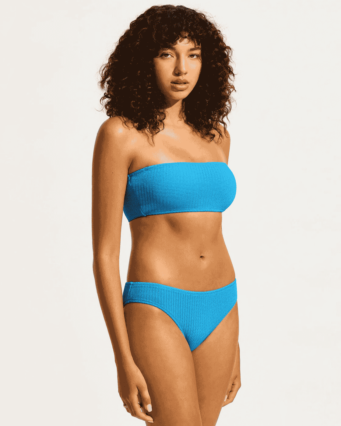 Seafolly Sea Dive Bandeau Bikini Top in Turquoise