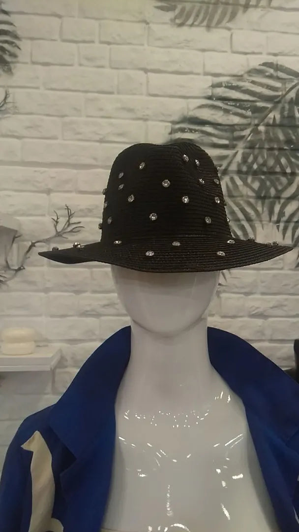 MC2 Saint Barth Black Fedora Hat for Women