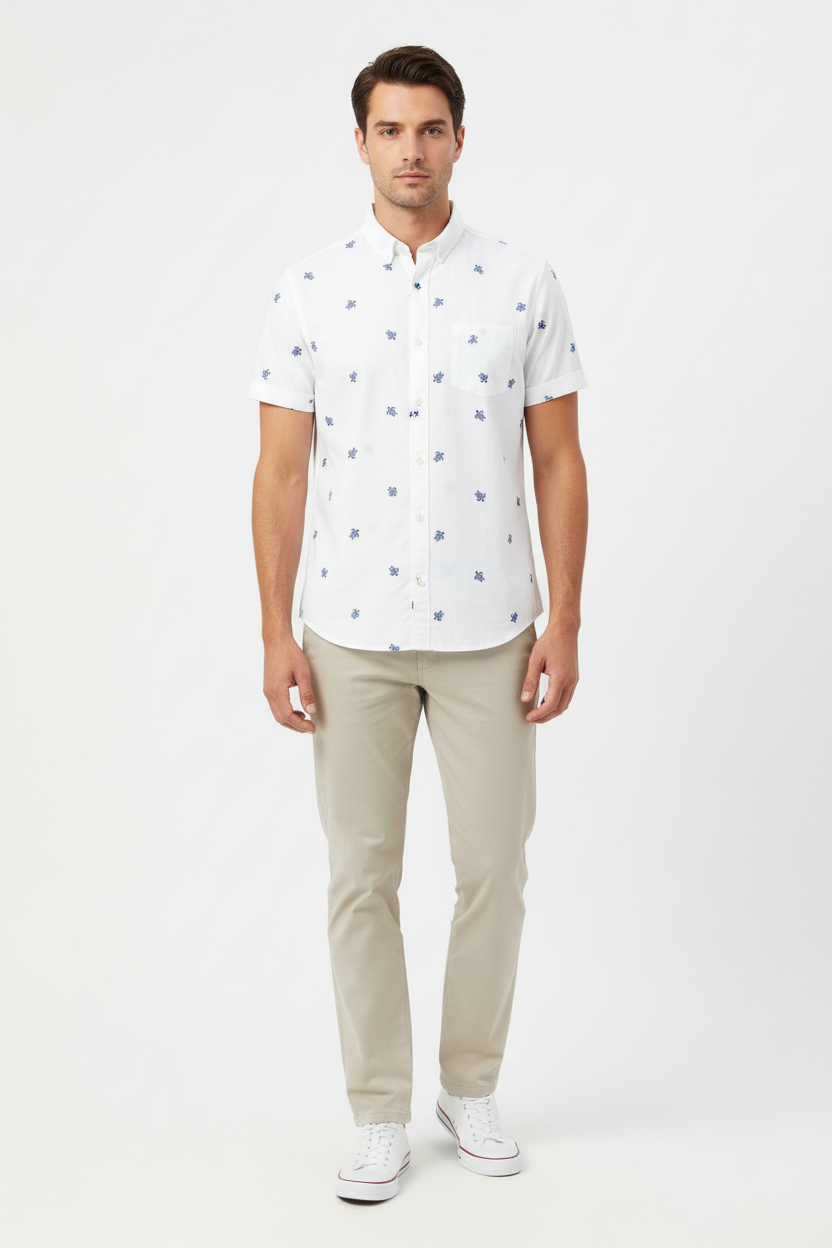 Vilebrequin Men White Turtles Shirt