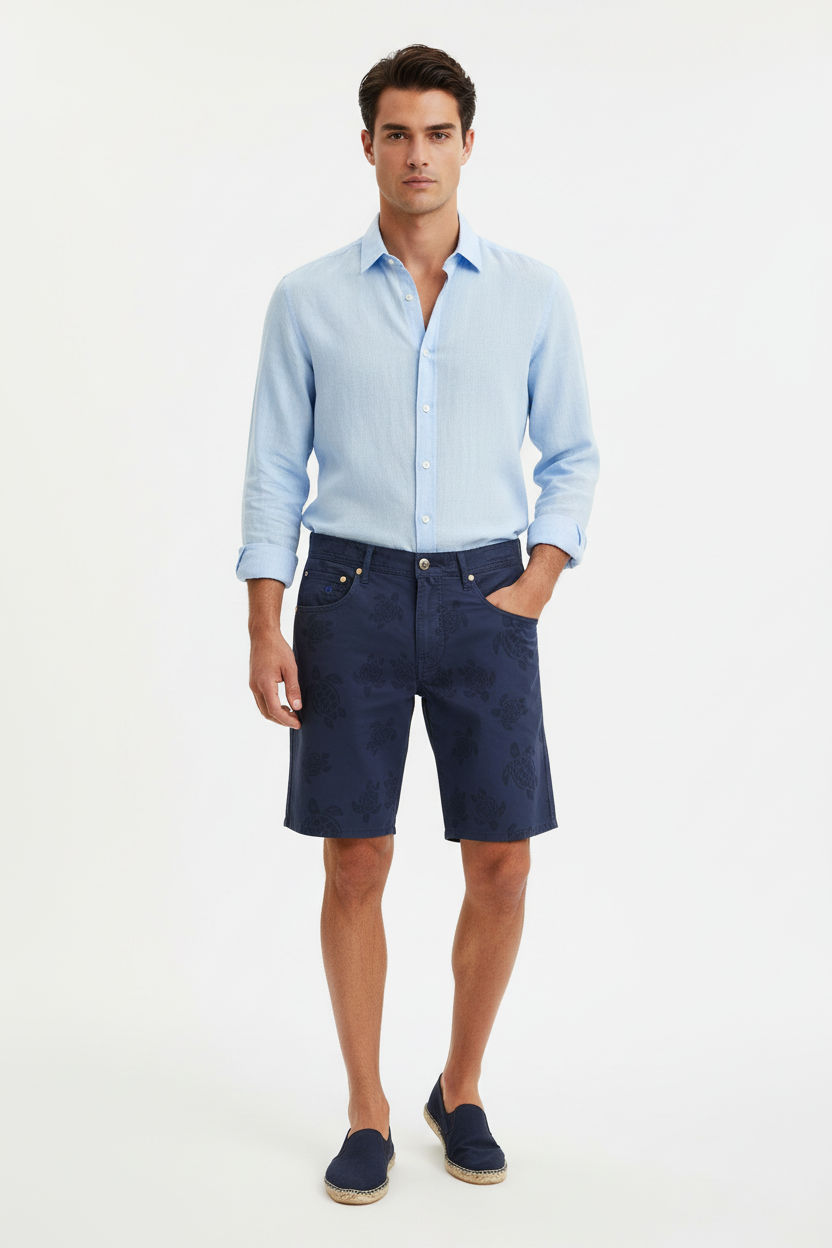 Vilebrequin Monogrammed blue Turtle Shorts