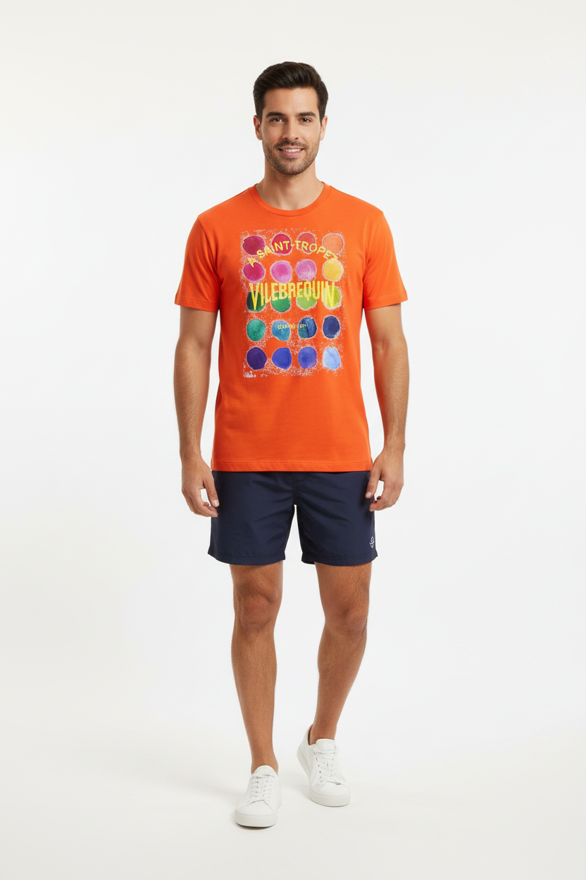 Vilebrequin Orange Men T-Shirt