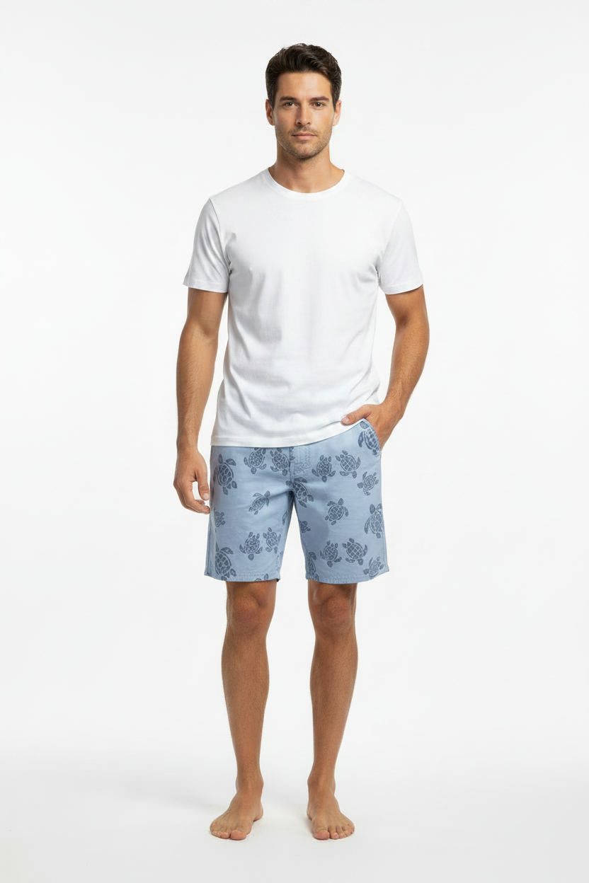 Vilebrequin Shorts Blu Marino Turtles