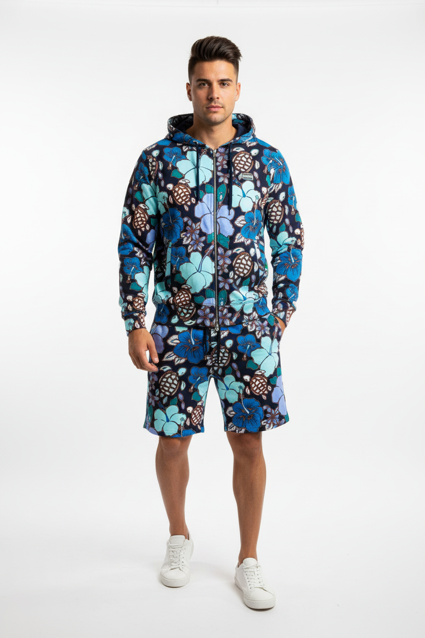 Vilebrequin Suit Navy Blue Flowers