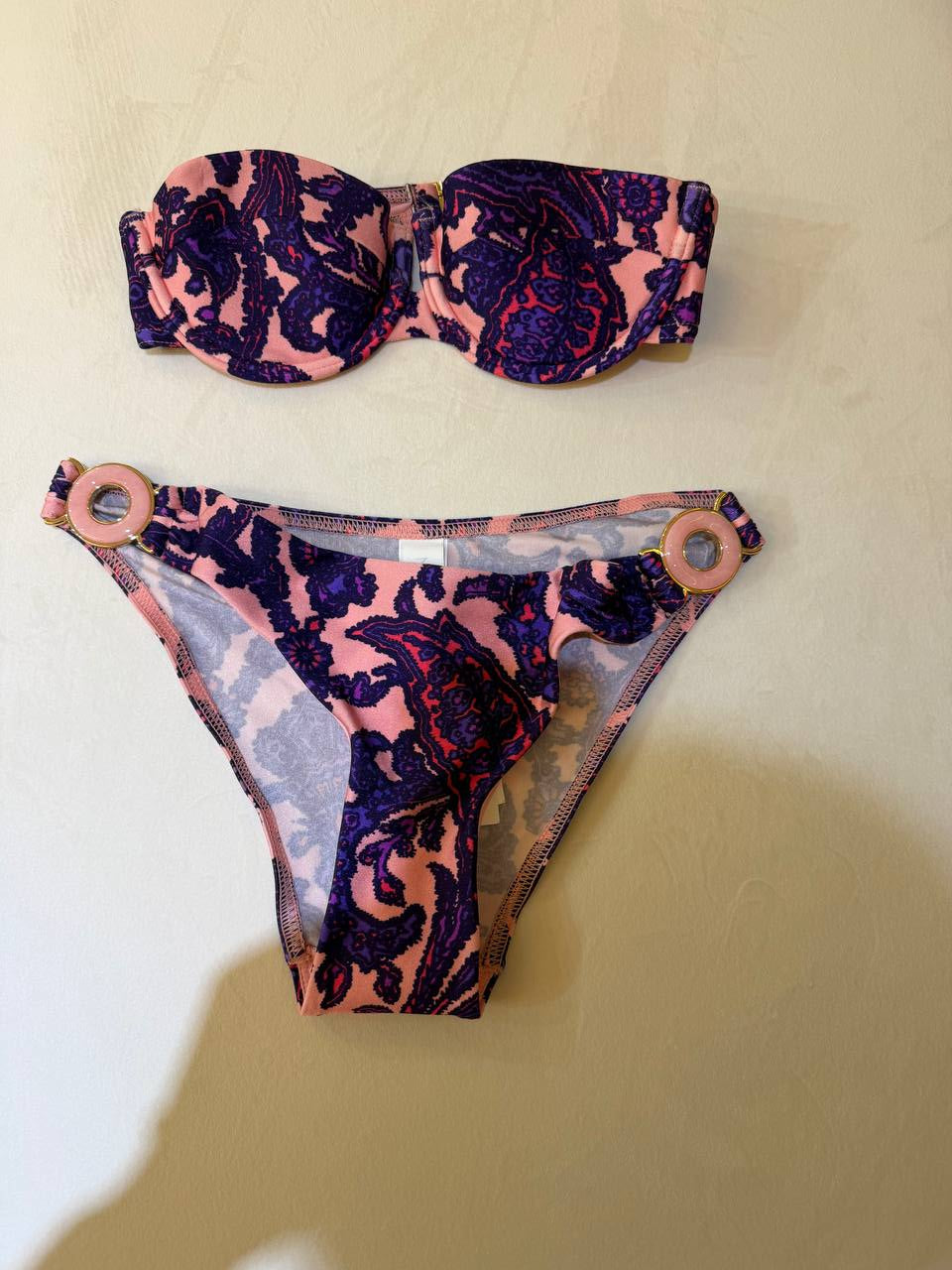Zimmermann Rose-Lilac Pattern Two Piece Swimsuit