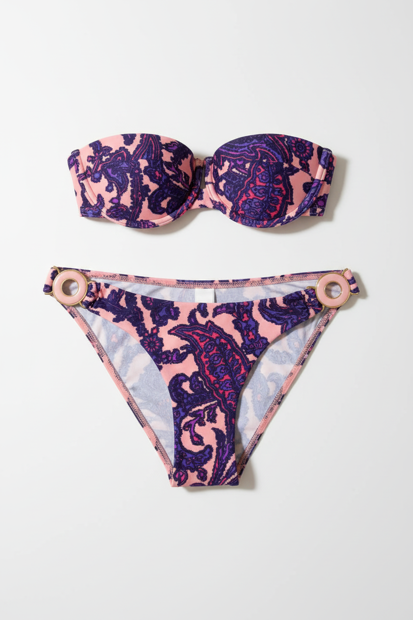 Zimmermann Rose-Lilac Pattern Two Piece Swimsuit